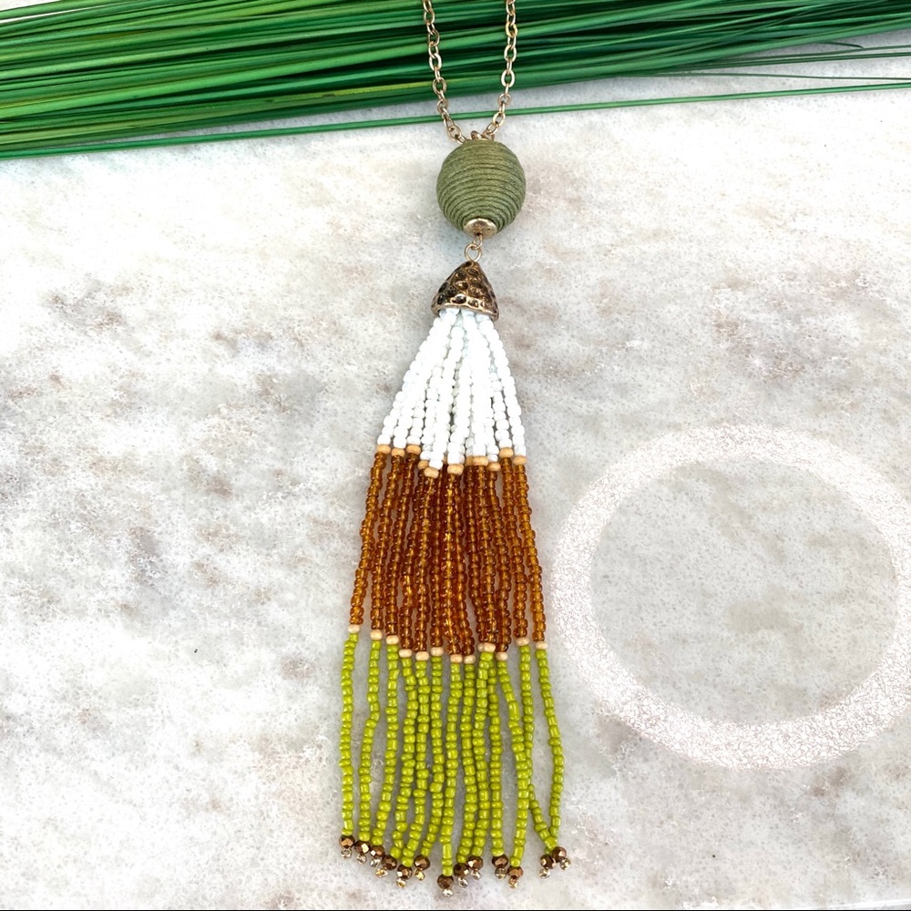 NWT! Pure Expressions boho long tassel necklace